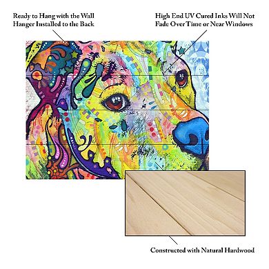Trademark Fine Art 'Thoughtful Pitbull III' Wood Slat Art