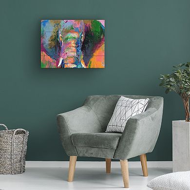 Trademark Fine Art 'Elephant 2' Wood Slat Art