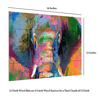 Trademark Fine Art 'Elephant 2' Wood Slat Art