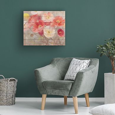Trademark Fine Art 'Wild Poppies I' Wood Slat Art