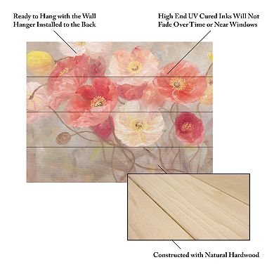 Trademark Fine Art 'Wild Poppies I' Wood Slat Art