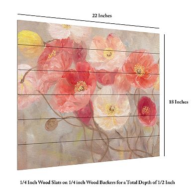 Trademark Fine Art 'Wild Poppies I' Wood Slat Art