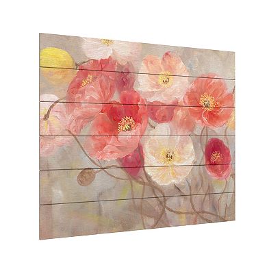Trademark Fine Art 'Wild Poppies I' Wood Slat Art