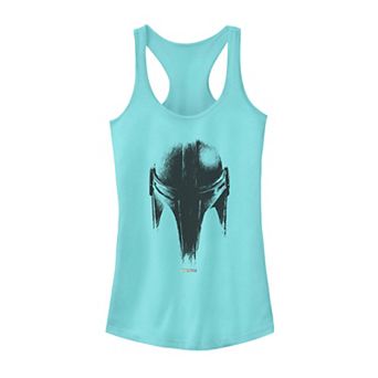 Juniors' Star Wars The Mandalorian Metallic Helmet Tank Top