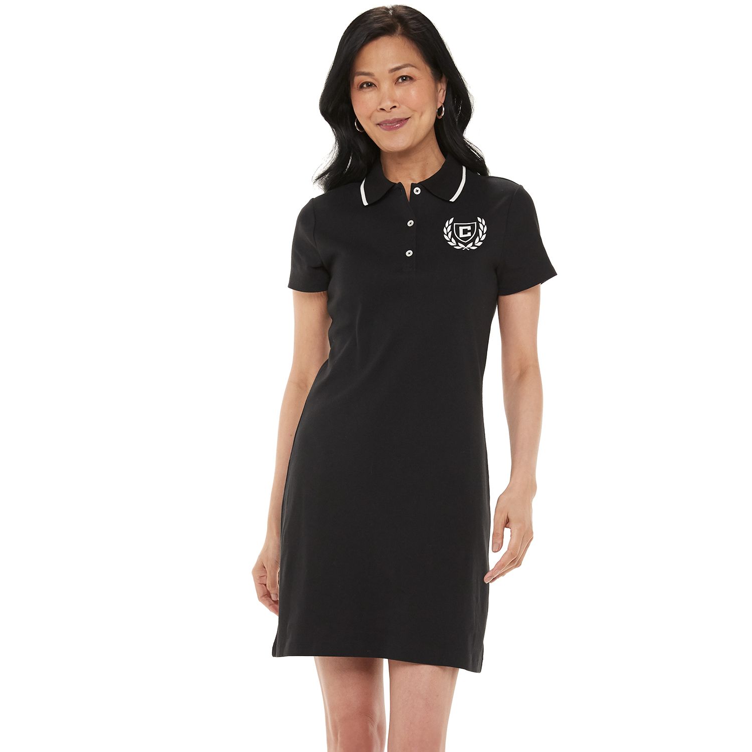 chaps black and white dress