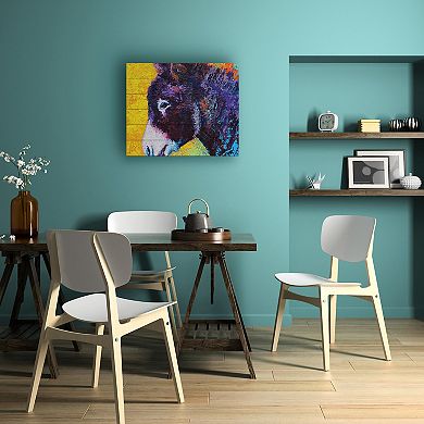 Trademark Fine Art Marion Rose 'Donkey Sparky' Wood Slat Art