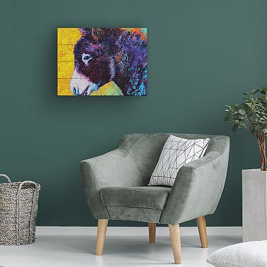 Trademark Fine Art Marion Rose 'Donkey Sparky' Wood Slat Art