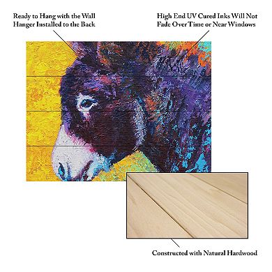 Trademark Fine Art Marion Rose 'Donkey Sparky' Wood Slat Art
