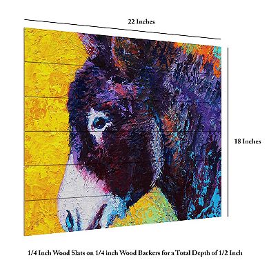 Trademark Fine Art Marion Rose 'Donkey Sparky' Wood Slat Art