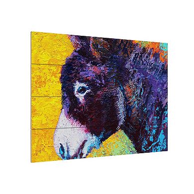 Trademark Fine Art Marion Rose 'Donkey Sparky' Wood Slat Art