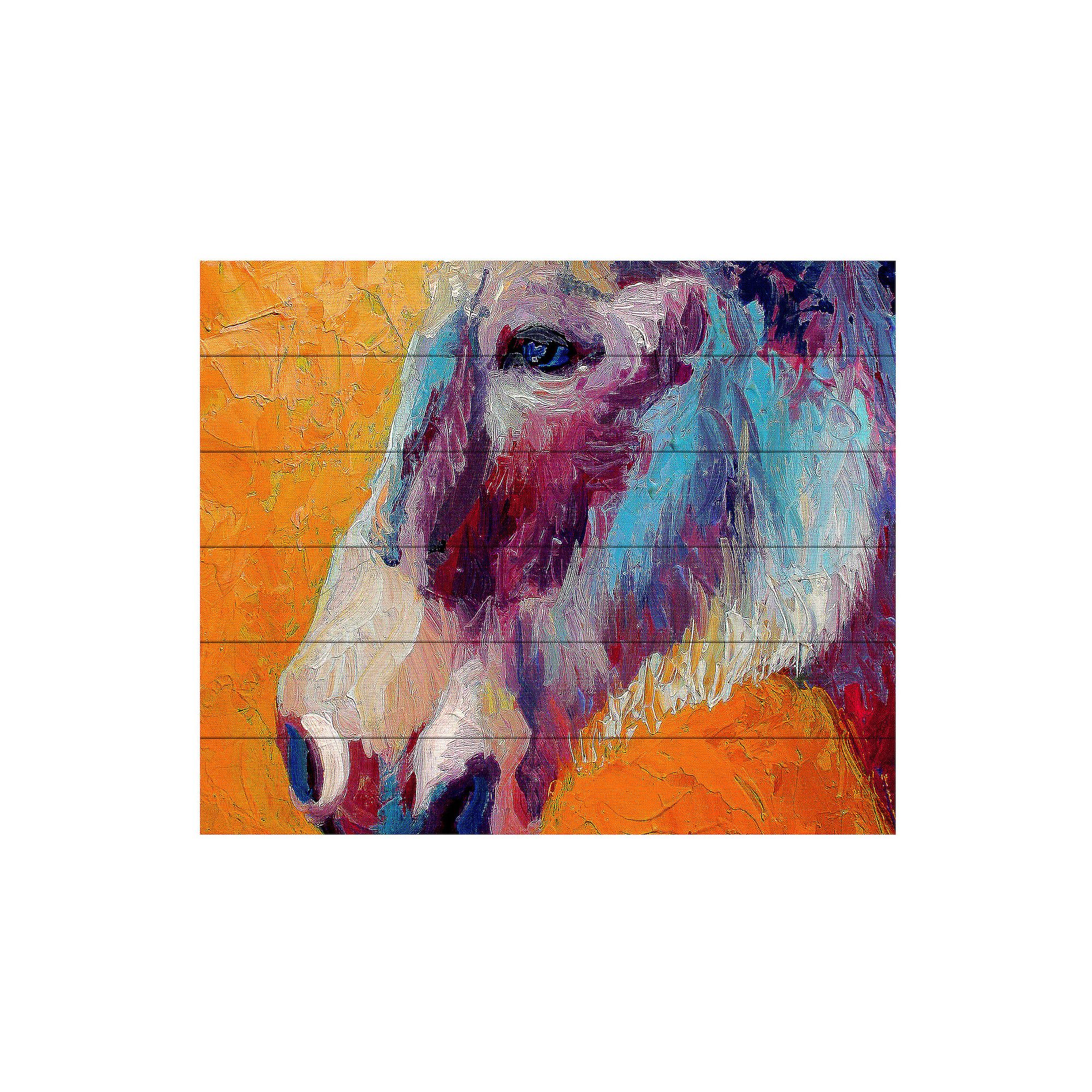 Trademark Fine Art Marion Rose Burro II 1 Wood Slat Art, Multi