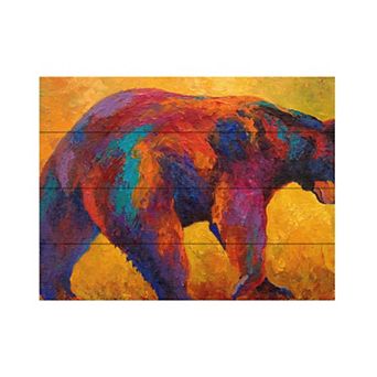 Trademark Fine Art Marion Rose 'Daily Rounds Black Bear' Wood Slat Art