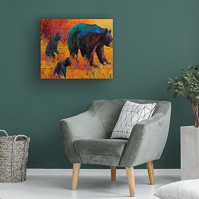 Trademark Fine Art 'Double Trouble Black Bear' Wood Slat Art