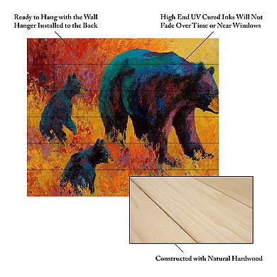 Trademark Fine Art 'Double Trouble Black Bear' Wood Slat Art