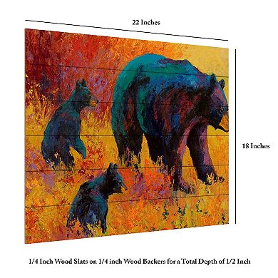 Trademark Fine Art 'Double Trouble Black Bear' Wood Slat Art