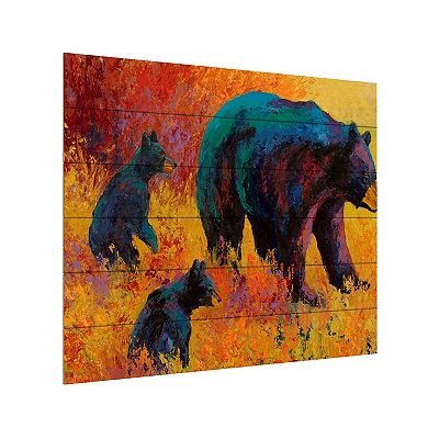 Trademark Fine Art 'Double Trouble Black Bear' Wood Slat Art