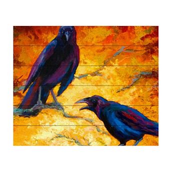 Trademark Fine Art 'Crows 9' Wood Slat Art