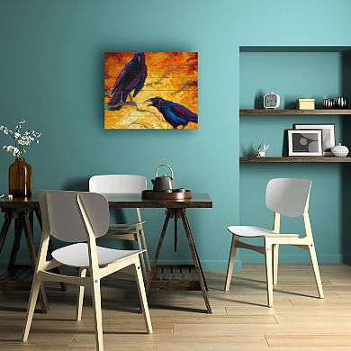 Trademark Fine Art 'Crows 9' Wood Slat Art