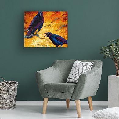 Trademark Fine Art 'Crows 9' Wood Slat Art