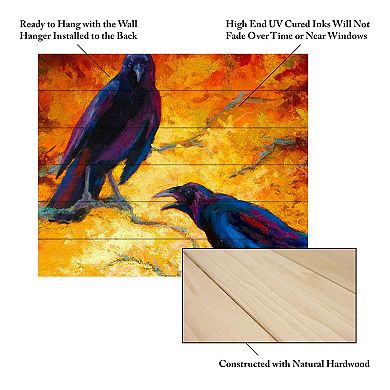 Trademark Fine Art 'Crows 9' Wood Slat Art
