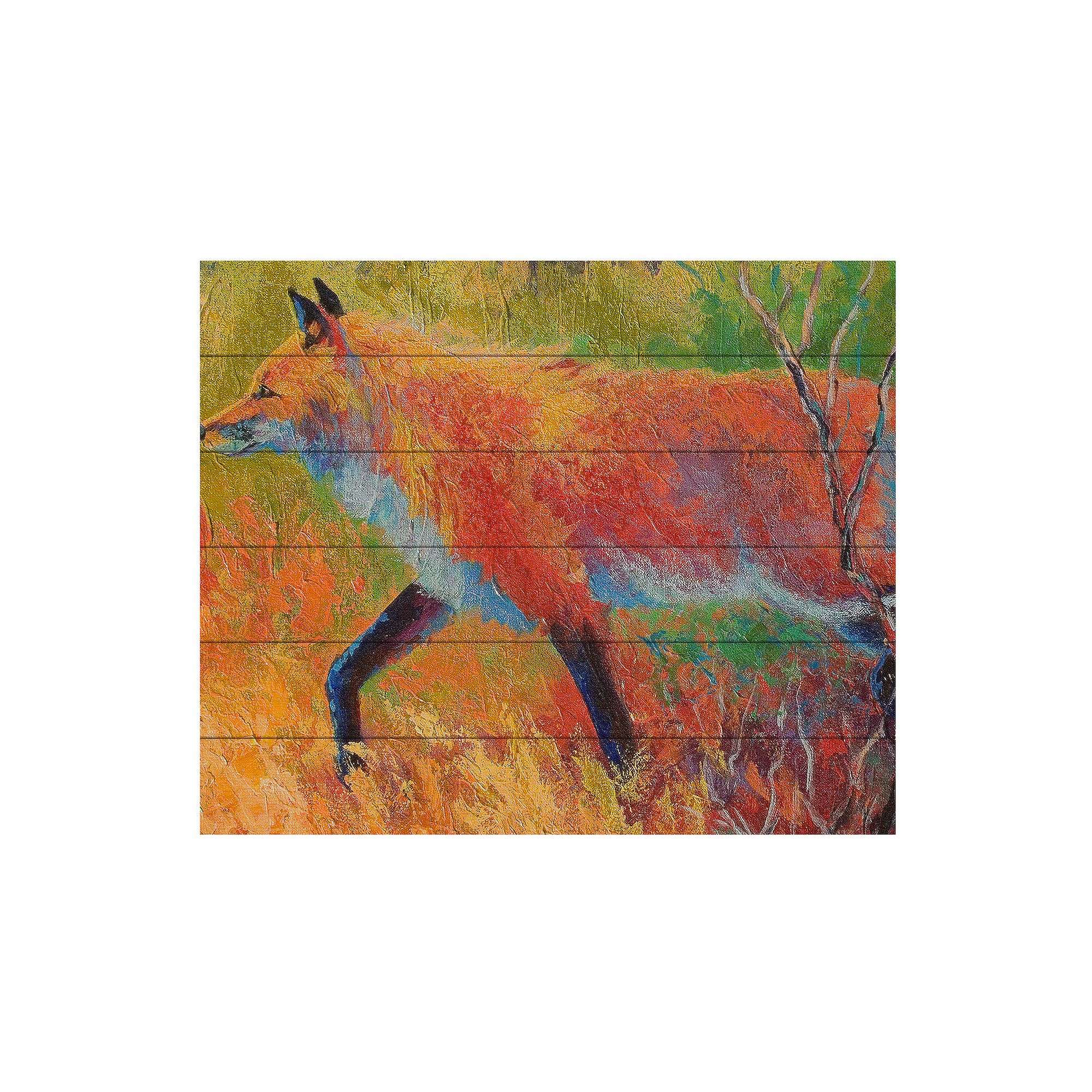 Trademark Fine Art Red Fox 1 Wood Slat Art, Multi