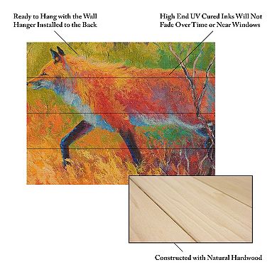 Trademark Fine Art 'Red Fox 1' Wood Slat Art