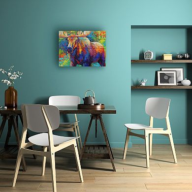 Trademark Fine Art 'Bull Moose' Wood Slat Art
