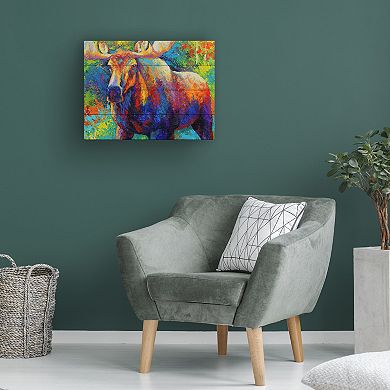 Trademark Fine Art 'Bull Moose' Wood Slat Art