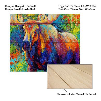 Trademark Fine Art 'Bull Moose' Wood Slat Art