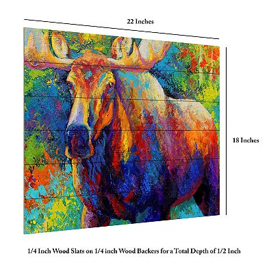Trademark Fine Art 'Bull Moose' Wood Slat Art