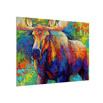 Trademark Fine Art 'Bull Moose' Wood Slat Art