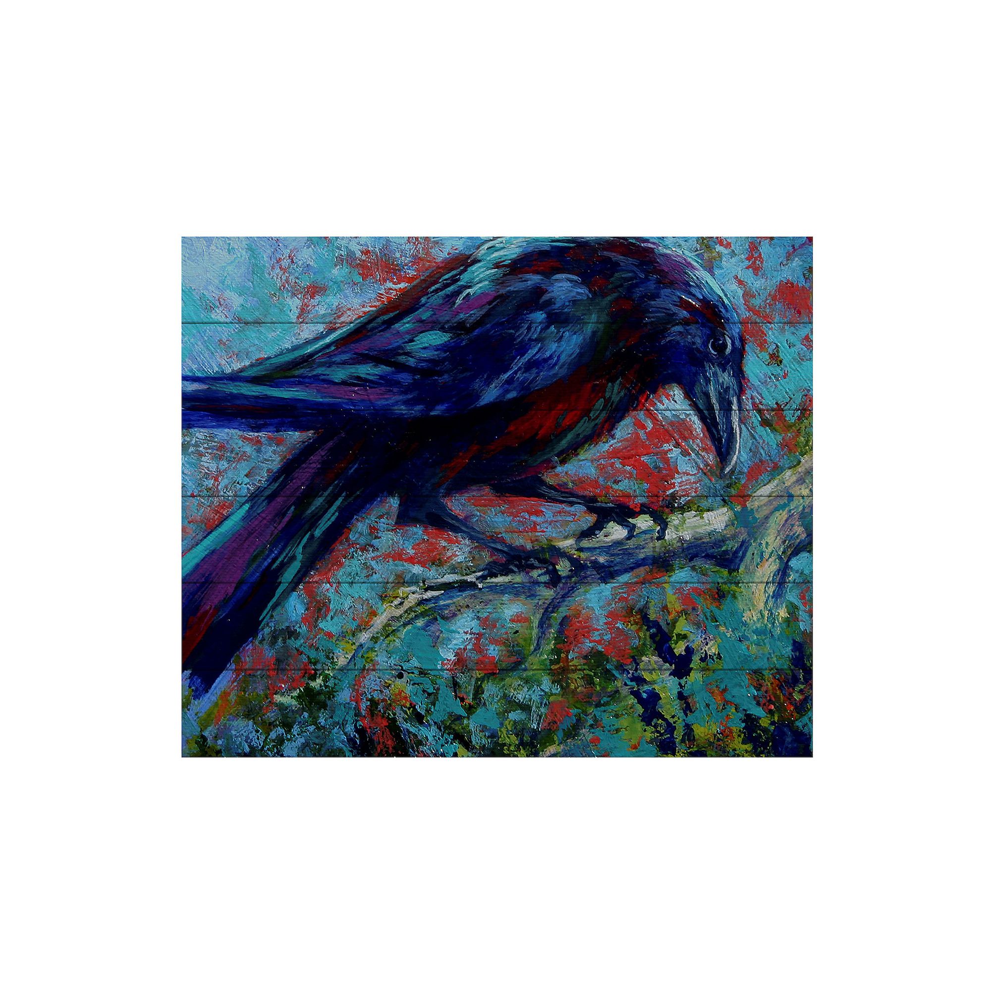 Trademark Fine Art Raven Wood Slat Art, Multi