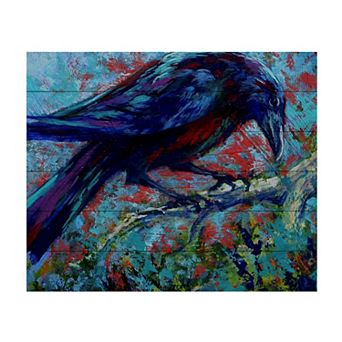 Trademark Fine Art 'Raven' Wood Slat Art