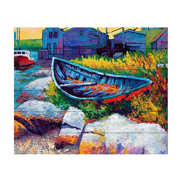 Trademark Fine Art 'judy East Coast Boat Faa' Wood Slat Art