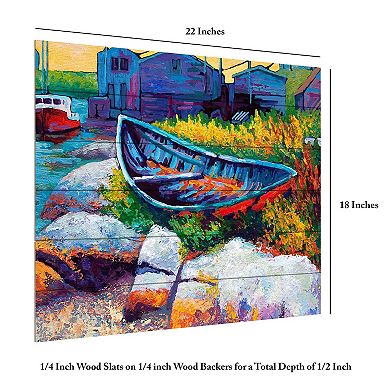 Trademark Fine Art 'Judy East Coast Boat Faa' Wood Slat Art