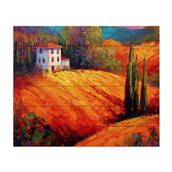 Trademark Fine Art Marion Rose 'Tuscan Villa Evening' Wood Slat Art