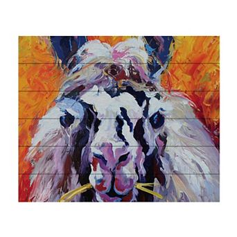 Trademark Fine Art Marion Rose 'Llama III' Wood Slat Art