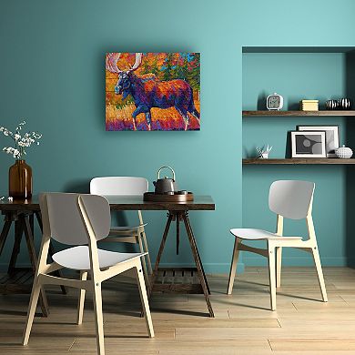 Trademark Fine Art Marion Rose 'Moose Encounter' Wood Slat Art