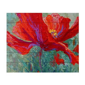 Trademark Fine Art Marion Rose 'Red Poppy 1' Wood Slat Art