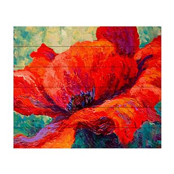 Trademark Fine Art Marion Rose 'Red Poppy III' Wood Slat Art