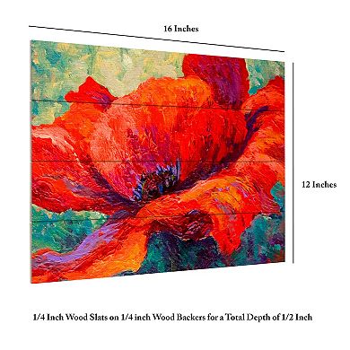 Trademark Fine Art Marion Rose 'Red Poppy III' Wood Slat Art
