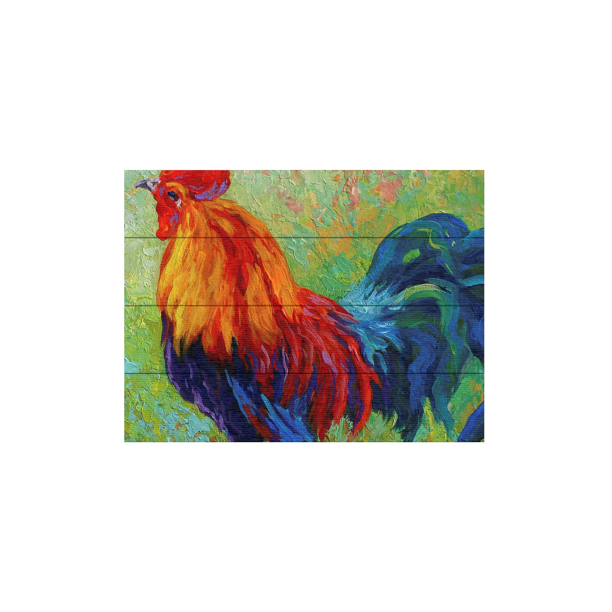 Trademark Fine Art Band Of Gold Rooster Wood Slat Art, Multi