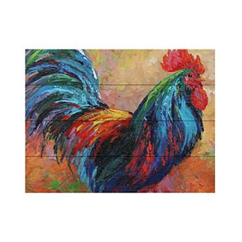 Trademark Fine Art 'Mr T Rooster' Wood Slat Art