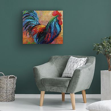 Trademark Fine Art 'Mr T Rooster' Wood Slat Art