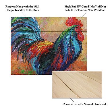 Trademark Fine Art 'Mr T Rooster' Wood Slat Art