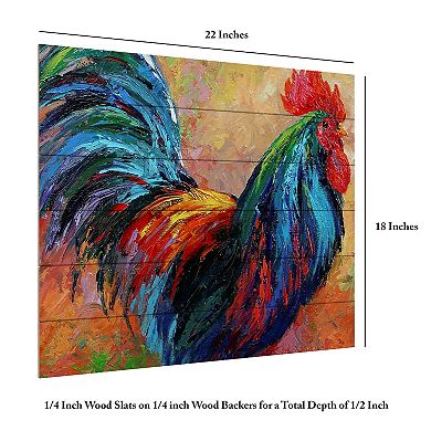 Trademark Fine Art 'Mr T Rooster' Wood Slat Art