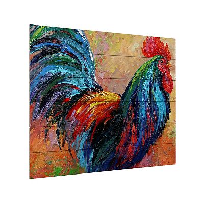 Trademark Fine Art 'Mr T Rooster' Wood Slat Art