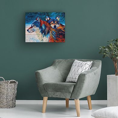 Trademark Fine Art 'Wolves' Wood Slat Art