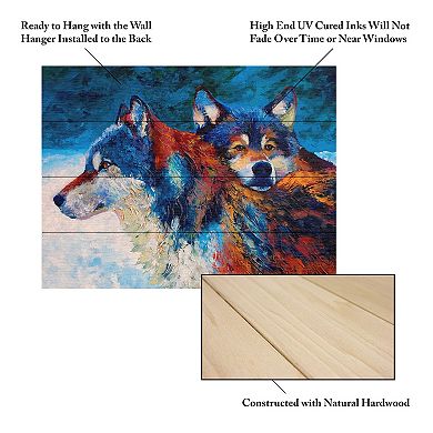 Trademark Fine Art 'Wolves' Wood Slat Art