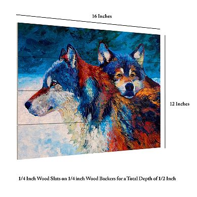 Trademark Fine Art 'Wolves' Wood Slat Art